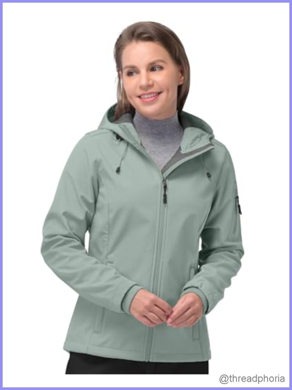 Women's Softshell Jacket Fleece Lined Hooded Windproof Waterproof Jacket for